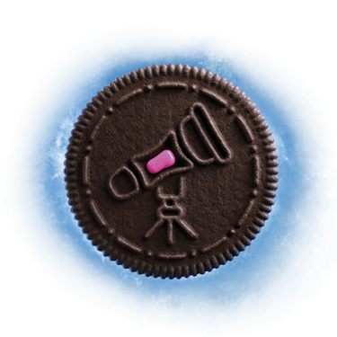 Oreo cookie with Telescope