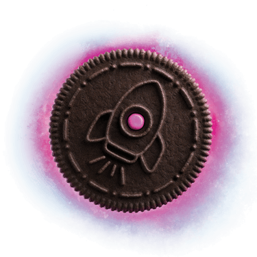 Oreo cookie with Rocket Ship